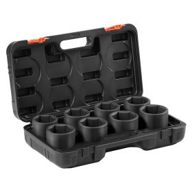 Axle Nut Impact Socket Set, 3/4" Drive 6-Point 8-Piece SAE Spindle Nut Socket Set, CR-MO Heat Treated Large Socket Set with Storage Case