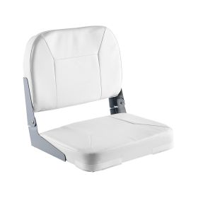 Boat Seat, Low Backrest, Folding Fishing Boat Seat with Thickened Sponge Cushion & Waterproof PVC Leather, Aluminum Alloy Hinges (Default: Default)